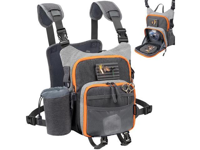QulayQualy Fly Fishing Pack - Chest Pack with Work Station Lightweight Tackle Fishing Bag with Quick-Release