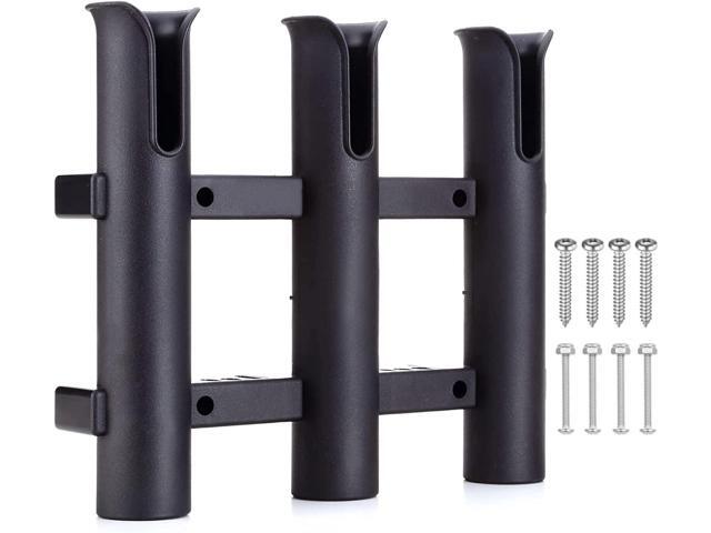 Fishing Rod Holder Bracket, Tube 3 Rod Rack, Fishing Rod for Boat Kayak Garage Storage or Truck with Screws Side-Mount