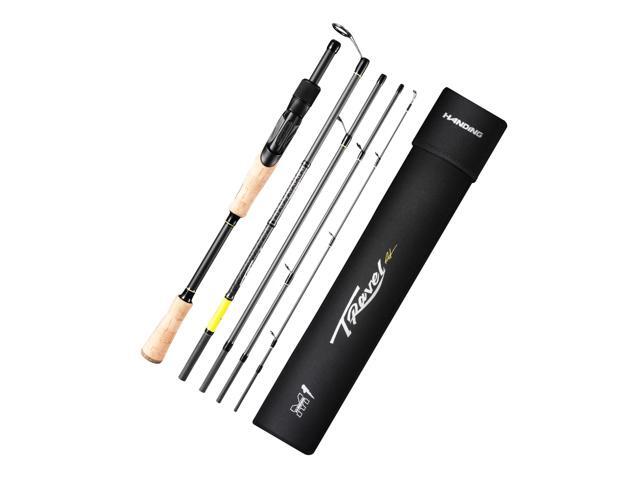 M1 Travel Fishing Rod 5/6-Piece Travel Spinning & Casting Rod Travel Bass Fishing Rod Medium/Medium Heavy Power for Largemouth Smallmouth Spotted.