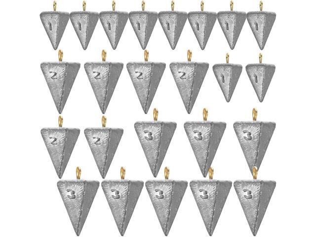 Fishing Weights Sinker Kit Rig Pyramid Fishing Sinker Catfish for Freshwater Saltwater Bass Casting Surf Tackle Assortment in 1, 3, 4, 6 oz