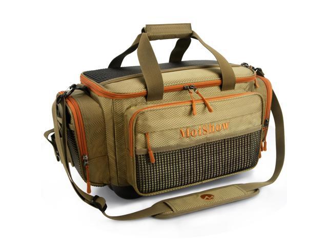 Fishing Tackle Box Bag - Fishing Bags for Saltwater or Freshwater (#Khaki) Fishing Tackle Bags - Padded Shoulder Strap - Tackle Bag for 3600 3700...