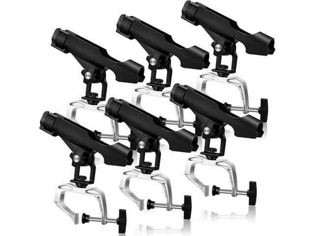 6 Pack Fishing Boat Rod Holder 360 Degree Adjustable with Large Clamp Boat Rod Bracket Folding Fishing Pole Holders for Kayak Canoe Raft