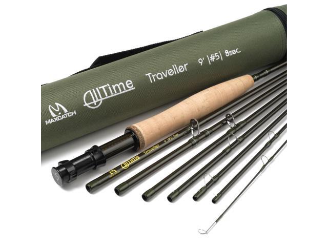 Maxcatch Alltime Travel Fishing Rod-Ultra Compact for Backpacking 8-Piece 9ft with Rod Tube (Size: 5/6/8wt)