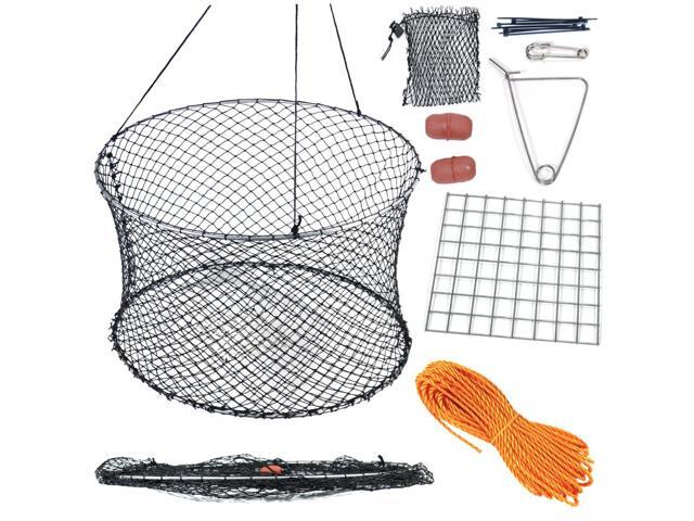 Crab Ring Trap Two Ring Crab Kit with Harness and Bait Clip Fishing Crabbing Net for Board Kayak Dock and Pier Net
