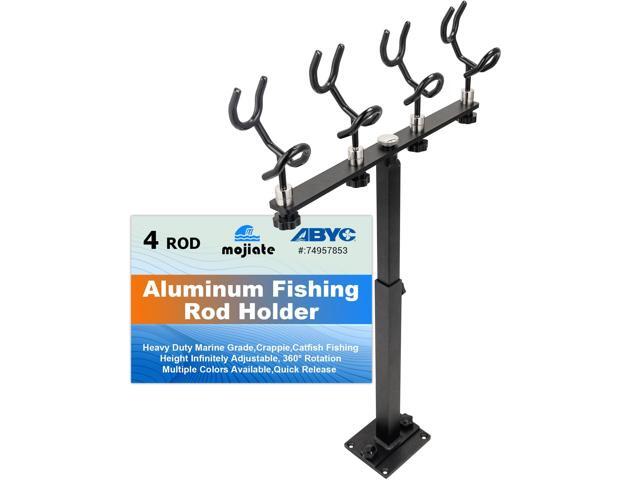 Aluminum Spider Rigging Rod Holder for Boat - 4 Pole Crappie Fishing Rack, Heavy Duty 6063-T5 Marine Grade Aluminum, 16.5'-30.5' Adjustable Height.