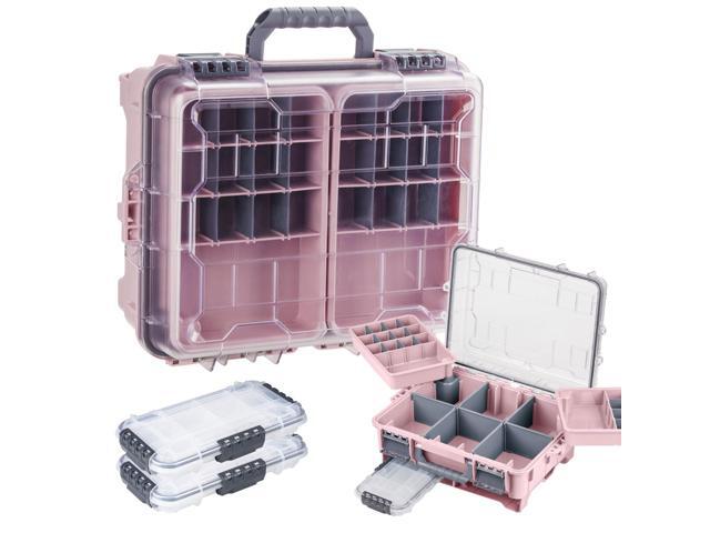 Waterproof Tackle Box, Portable Fishing & Tackle Storage Box with Two 3500 Stowaway Boxes and Removable Dividers, Tackle Box, Thicker Floating...