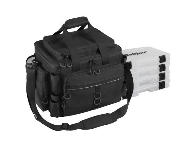 Fishing Tackle Bag with Rod Holders & Cooler Main Compartment Large Capacity Fishing Bag for Organized Gear Storage