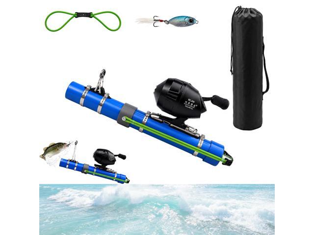 Fishing Catapult Rod, Portable Catapult Fishing Pole with Reel & Metal Lure, Complete Casting Kit with 2 Latex Tubes & Carry Bag for Saltwater and.