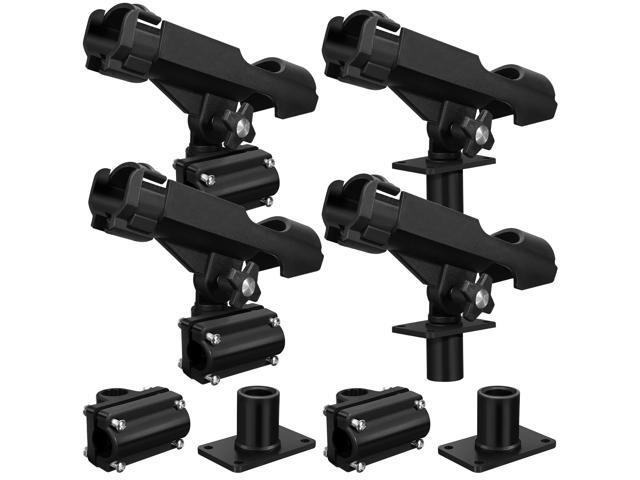 4 Pcs Fishing Rod Holder for Boat Adjustable Kayak Swivel Fishing Pole Holders Accessories, Black