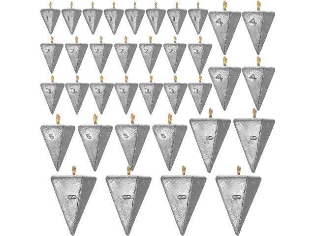 36 Pcs Pyramid Fishing Weights Sinkers Saltwater Pyramid Sinkers Rig Fishing Weights Gear Tackle Surf Casting Freshwater Ocean Catfish