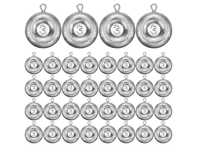 36 Pieces Fishing Disc Sinkers Weights Disc Sinker Fishing Sinkers Weights for Saltwater Catfishing Trolling Surf Tackle