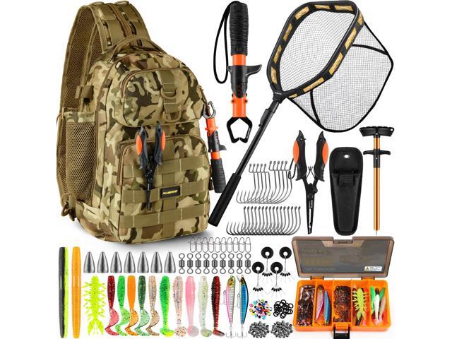 Fishing Gear,Fsihing Backpack with Floating Fishing Net,Tackle Boxes,Waterproof Fishing Tackle Bag,Fishing Gifts for Men