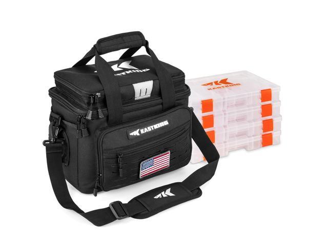 Karryall Fishing Tackle Bags with 4 * 3600 Tackle Trays - Saltwater & Freshwater Fishing Gear Storage
