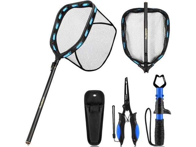 Floating Fishing Net with Telescoping Handle, Carbon Fiber Ultralight Long Fish Net, Collapsible Landing Net 6.56/7.86Ft, Fishing Gear Kayak...