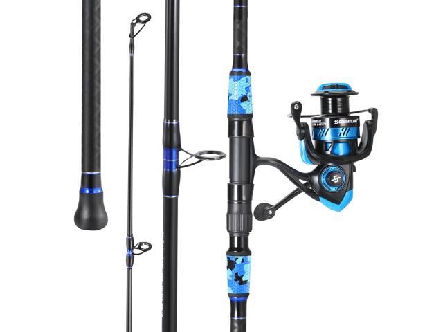 Surf Fishing Rod and Reel Combo, 4 Piece MH/H Saltwater Fishing Combo with 5000 Size Spinning Reel(12'/15')