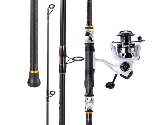 Surf Fishing Rod and Reel Combo, 4 Piece MH/H Saltwater Fishing Combo with 5000 Size Spinning Reel(12'/15')