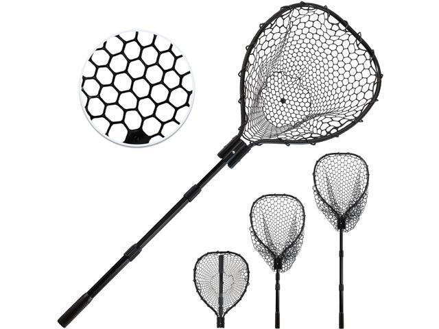 Telescoping Rubber Fishing Net with Handle 64'/46 Long Silicone Large Fish Landing Net Kayak/Fishpond/Saltwater Extendable Fishing Gear Accessories