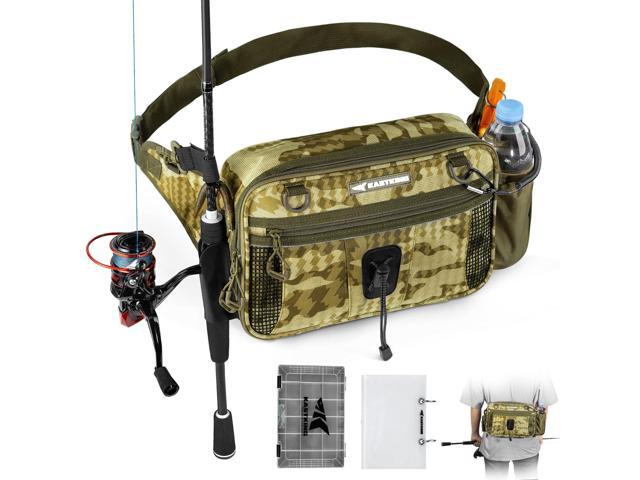 BaitSpace Waist Bag Waterproof Tackle Storage Bag With Adjustable Belt, Fishing Fanny Pack for Men, Soft Bait Organizer, 3600 Utility Box, Rod.