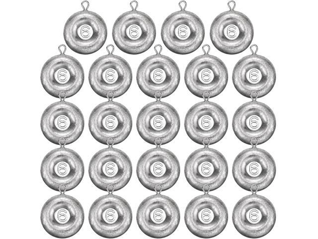 24 Pieces Fishing Disc Sinkers Weights Disc Sinker Fishing Sinkers Weights for Saltwater Catfishing Trolling Surf Tackle