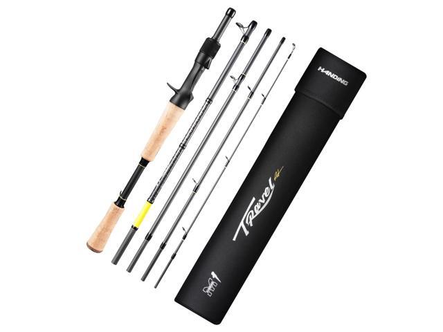 M1 Travel Fishing Rod 5/6-Piece Travel Spinning & Casting Rod Travel Bass Fishing Rod Medium/Medium Heavy Power for Largemouth Smallmouth Spotted...
