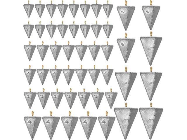 18 Pieces Pyramid Sinkers Fishing Weights Triangle Fishing Sinkers Rig Pyramid Sinker for Ocean Saltwater Surf Bass Casting Gear Tackle