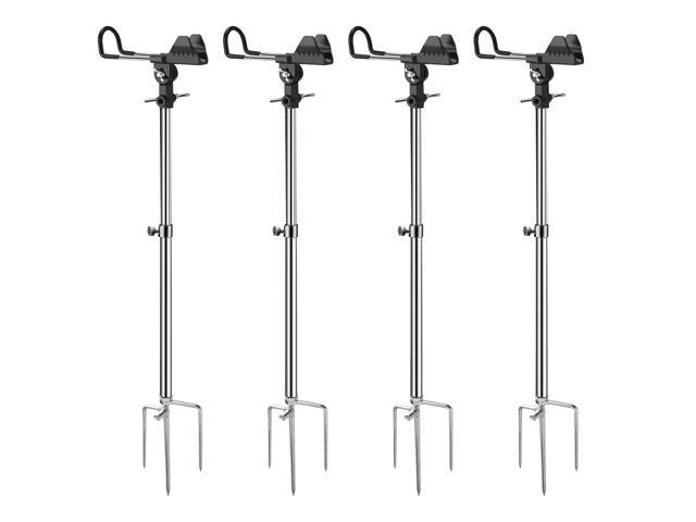 2/4 Pack Fishing Rod Holders, 360 Degree Adjustable Fishing Rod Holders for Bank Fising, Height Adjustable 25-36.6 Inch Multifunctional Stainless...
