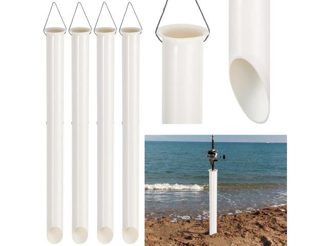4 Pack 27in Sand Spike PVC Tubular Sand Spike Fishing Rod Holder for Surf Fishing for Beaches, Rivers and Sandy Beaches