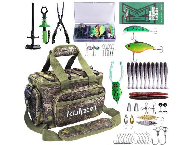 Fishing Shoulder Bag with Tackle Boxes, Fishing Sling Tackle Bag For Fishing Gear Storage With Fishing lures, Fishing pliers, Fish Lip Gripper,.