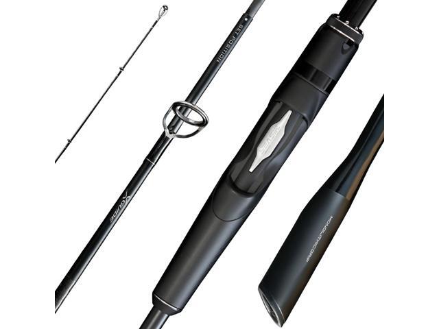Overcast Saltwater Fishing Rod, 2 Piece M/MH, Carbon Fiber Freshwater Spinning Rod 6'6/7'6/8'/8'6, 36T Carbon Fiber, Fuji O, Bass Catfish Trout Rod