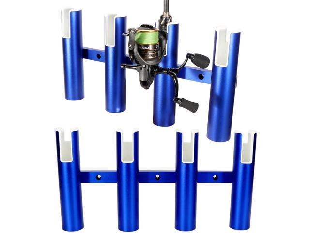 2PCS 4-Tube Aluminum Fishing Rod Holder for Boat, Wall-Mounted Fishing Pole Roof Rod Rack, Surf Fishing Rod Holder for Truck, Boats & Yacht