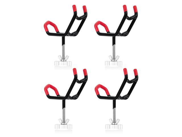 Dual-Angle Boat Fishing Rod Holder Rest, 4 Pack, 5° & 25° V-Shape Rod Cradle with Anti-Slip Rubber Tips, 3/8-16 Thread Mount