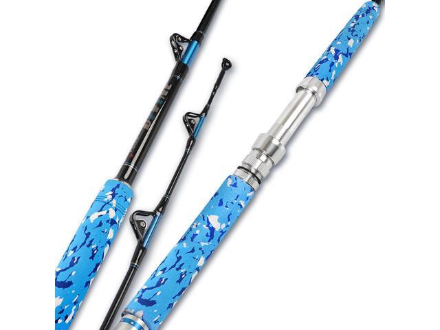 Fishing Trolling Rod 1 Piece/2 Piece Saltwater Offshore Heavy Roller Rod Big Game Conventional Boat Camo Fishing Pole...