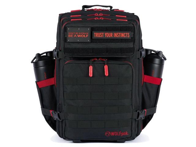 45L Athletic Gym Backpack (Red Wolf) Durable 1000D Waterproof Oxford Material with MOLLE Webbing, Laptop Pocket & Dual Cup Holders, Durable...