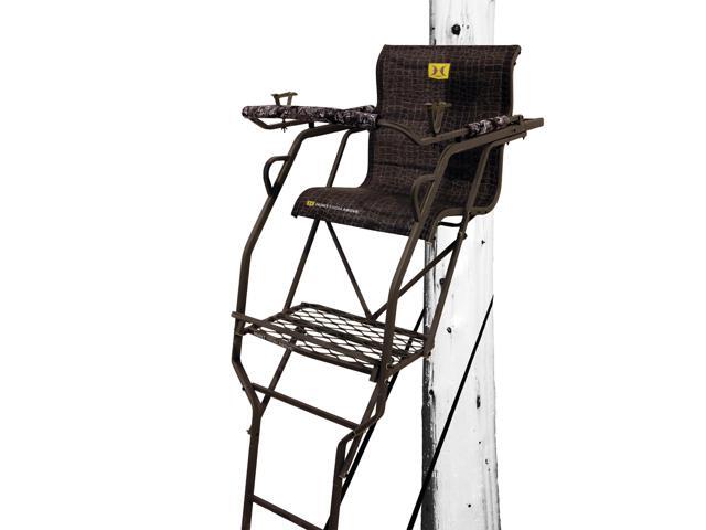 Hunting Big Denali Ladderstand with Wide Seat, Backrest, Portable Stacking Ladder System and Integrated Weapon Holder, Multicolor