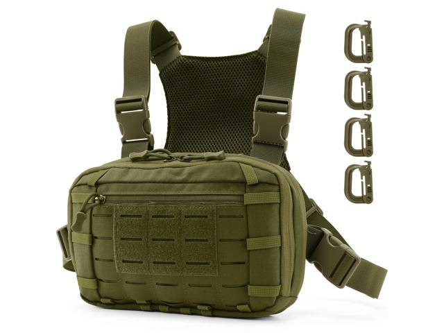 Tactical EDC Chest Bag Utility Molle Chest Rig Pouch with CCW Compartment Adjustable Strap Outdoor Chest Pack