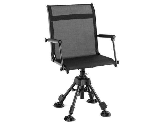 Hunting Chair, 360 Degree Silent Swivel Blind Chair with 4 Adjustable Legs, Foot Pads & Armrests, Portable Folding Hunting Chairs for Blinds,.
