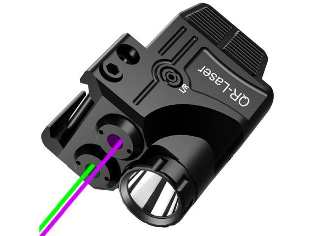Red Green Purple Blue Laser Light Combo, 800 Lumens Tactical Flashlight Laser Sight, Built-in USB Rechargeable Battery, Adjustable Compact Tactical.