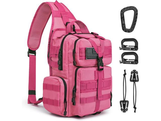 Large Tactical EDC Sling Bag, Adjustable Holder Backpack for Men 900D Polyester Durable & Water Resistant, Size: 12.9 * 13.8 * 5.9 Inches, Y...