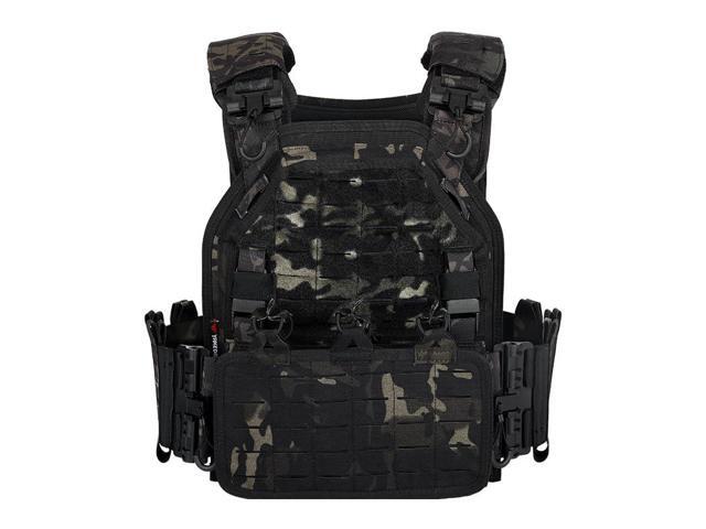 Tactical Vest for Men Quick Release Laser-Cutting Modular Vest for Outdoor