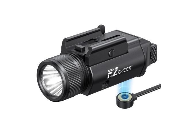 2400 Lumens Pistol Light with Strobe Mode, High Lumen Magnetic Rechargeable Led Pistol Flashlight with Quick Install Design, Light with Adjustable.