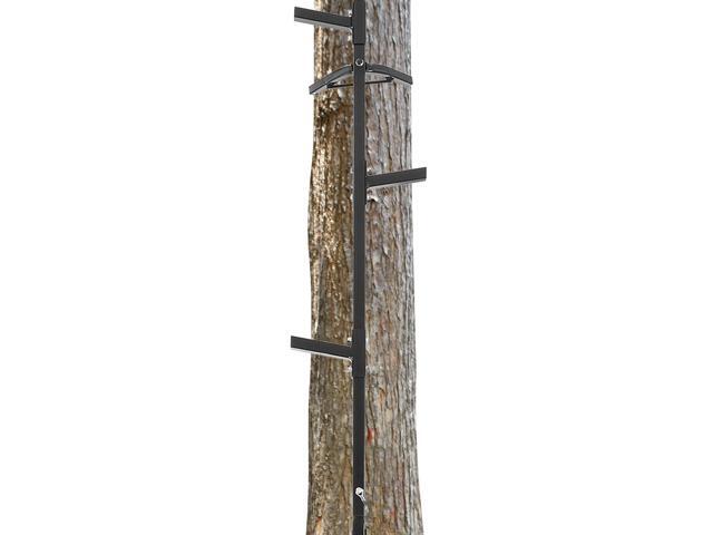 20 ft Climbing Stick Ladder for Tree Stands, Tree Ladder Outdoors Slip Against, Double-Step Design, Hunting, Black