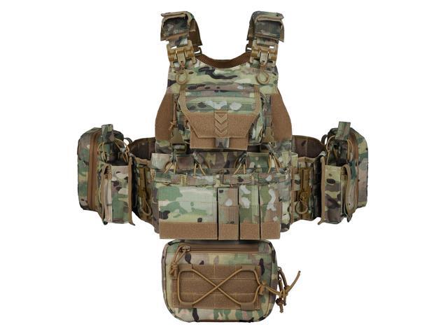 Great Tactical Outdoor Vest for Men Quick Release Buckle Adjustable & Detachable Modular Molle Vest