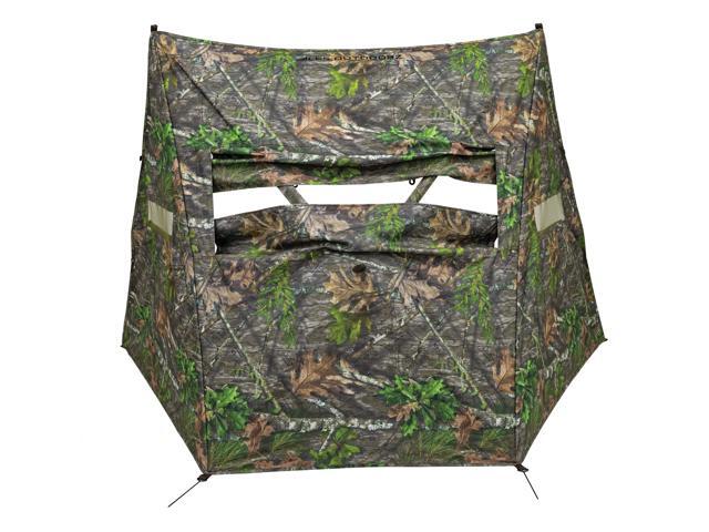 Dash Camo Panel Hunting Blind with Hybrid 2 Person Ground Pop Up Design for Quick Deployment, Wide Window, and Interior Mesh Pocket