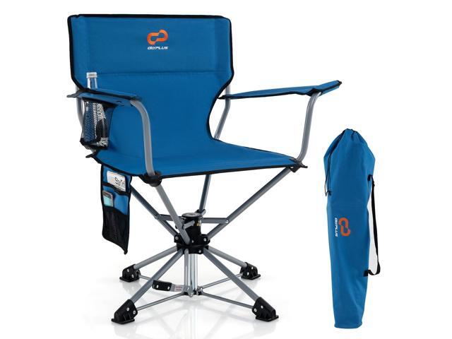 360° Swivel Hunting Chair, Folding Hunting Blind Chair for Adults with Cup Holder & Carrying Bag, Lightweight Portable Camping Chairs for Lawn...