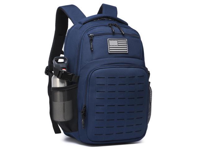 Military tactical backpack Laser-Cut MOLLE Webbing, backpack for men small tactical assault bag (Blue, 20 inch)