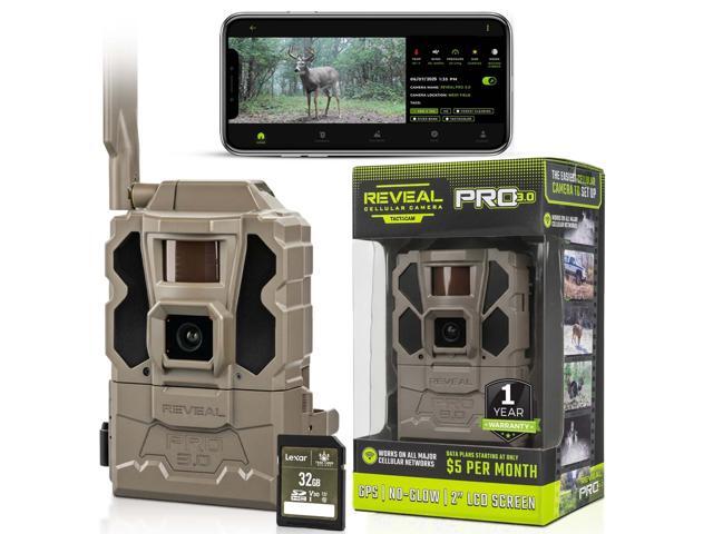 Reveal Pro 3.0 Cellular Trail Camera - Multi-Cellular Network, GPS, 2' LCD, No-Glow IR, Wi-Fi Enabled, HD Photos & 1080p Videos, Fast Trigger +.