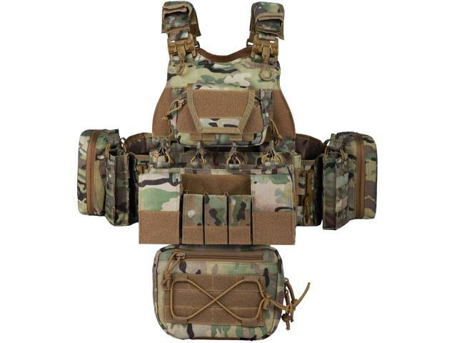 YAKEDA Outdoor Training Vest With PALS System MultiFunctional MOLLE Quick Release Vest- For Hiking, Camping Training