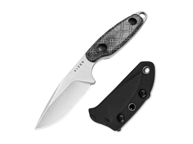 Muskrat Fixed Blade Knife, 3.15 In 154CM Argyle Pattern Black Micarta Handle, EDC Knife for Men Women, Outdoor Hunting Hiking Survival Camping...