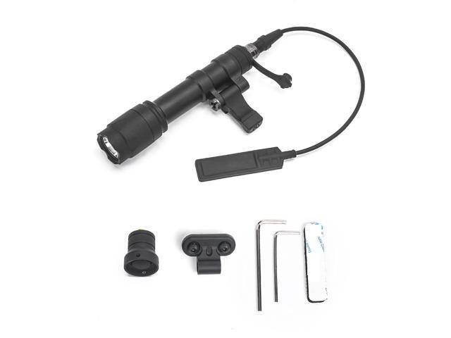 M600C 800 Lumens Tactical Flashlight, 2 Rotating Base, 2 Switches 100 min, Replaceable Mounts for 20mm Picatinny & Mlok/Keymod Rail, with Remote.