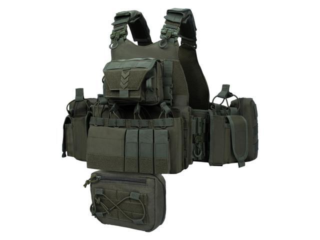 YAKEDA Outdoor Training Vest With PALS System MultiFunctional MOLLE Quick Release Vest- For Hiking, Camping Training